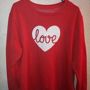 Cozy Red Love Heart Kids Sweatshirt